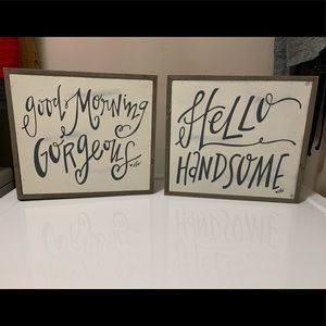 Hello Handsome & Good Morning Gorgeous Wall Art